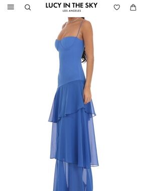 pale blue velvet cowl neck maxi dress Lucy In The Sky Sky Blue Velvet Dress Cowl Neck 10 Best Colors To size-8-5wc tie back strap Color:Phantom Green Twill